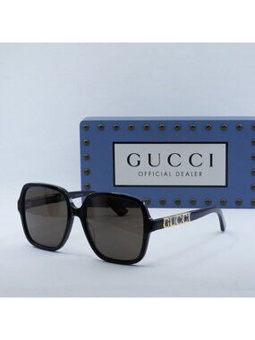 Gucci GG1189S 001 Square Sunglasses - Black / Brown Polarized